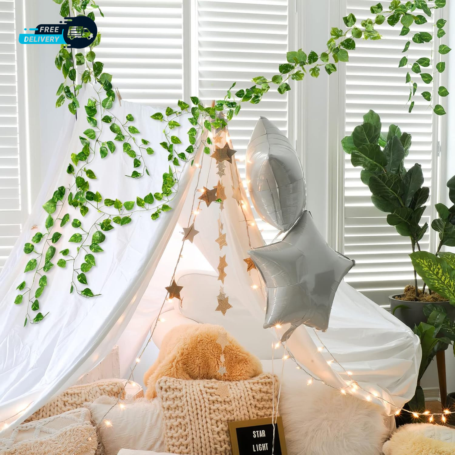 14 Pack 98Ft Artificial Ivy Garland Fake Vines UV Resistant Greenery Leaves