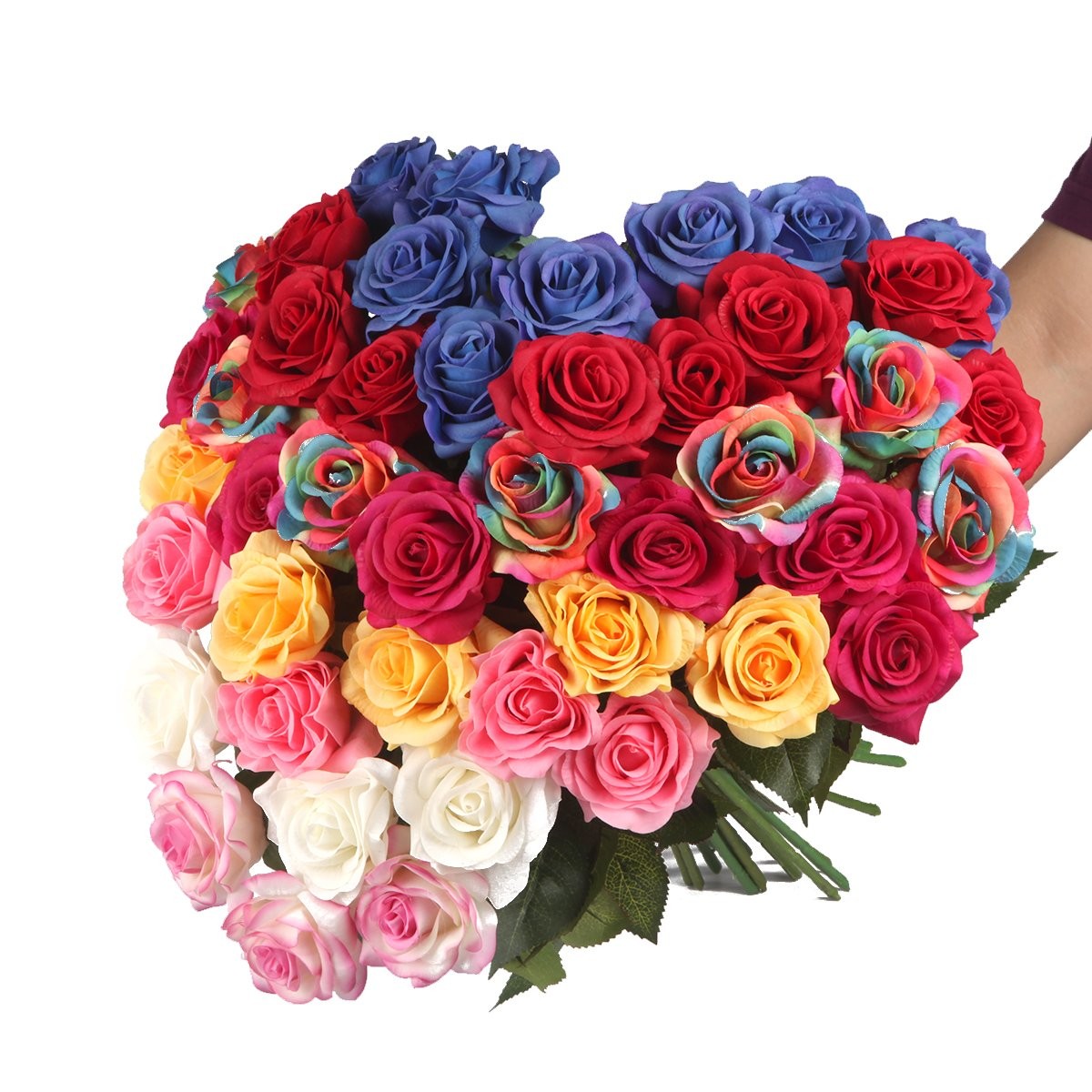 Red Rose Artificial Flowers, 1Pc 17″ Single Red Rose for Valentine’s Mother’s…