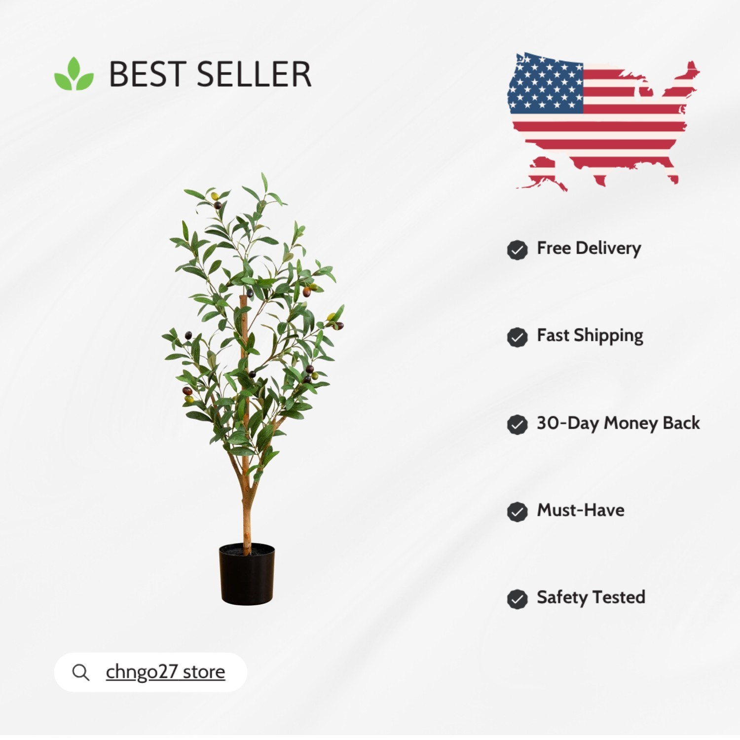 Versatile 3FT Faux Olive Tree with Natural Wood Trunk – Mediterranean Charm