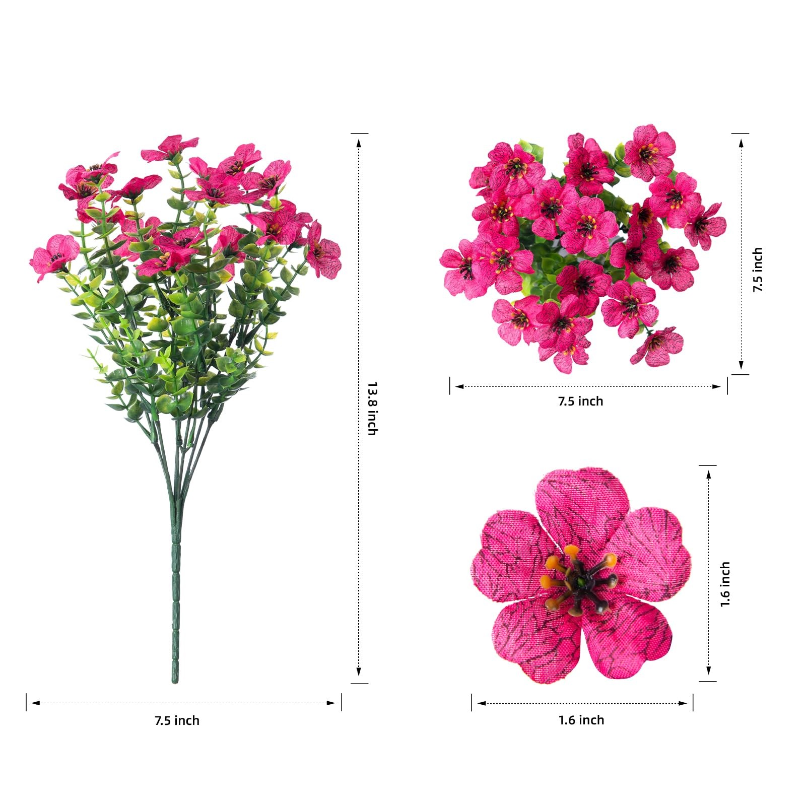 Artificial Flowers for Outdoor Indoor Garden Home Decoration, Faux Flower Dai…