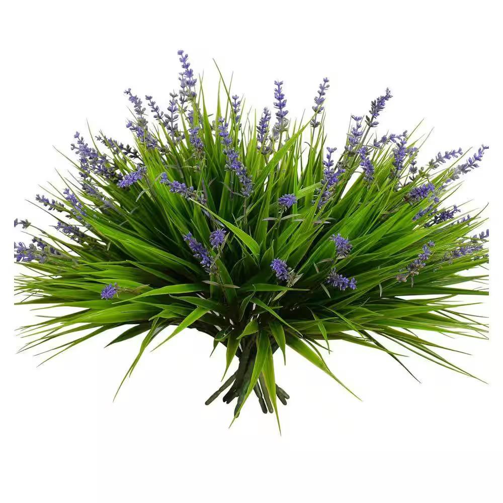 12 Bundles 15.5″ Green Uv-Resistant Fake Monkey Grass-Outdoor Artificial Grass F