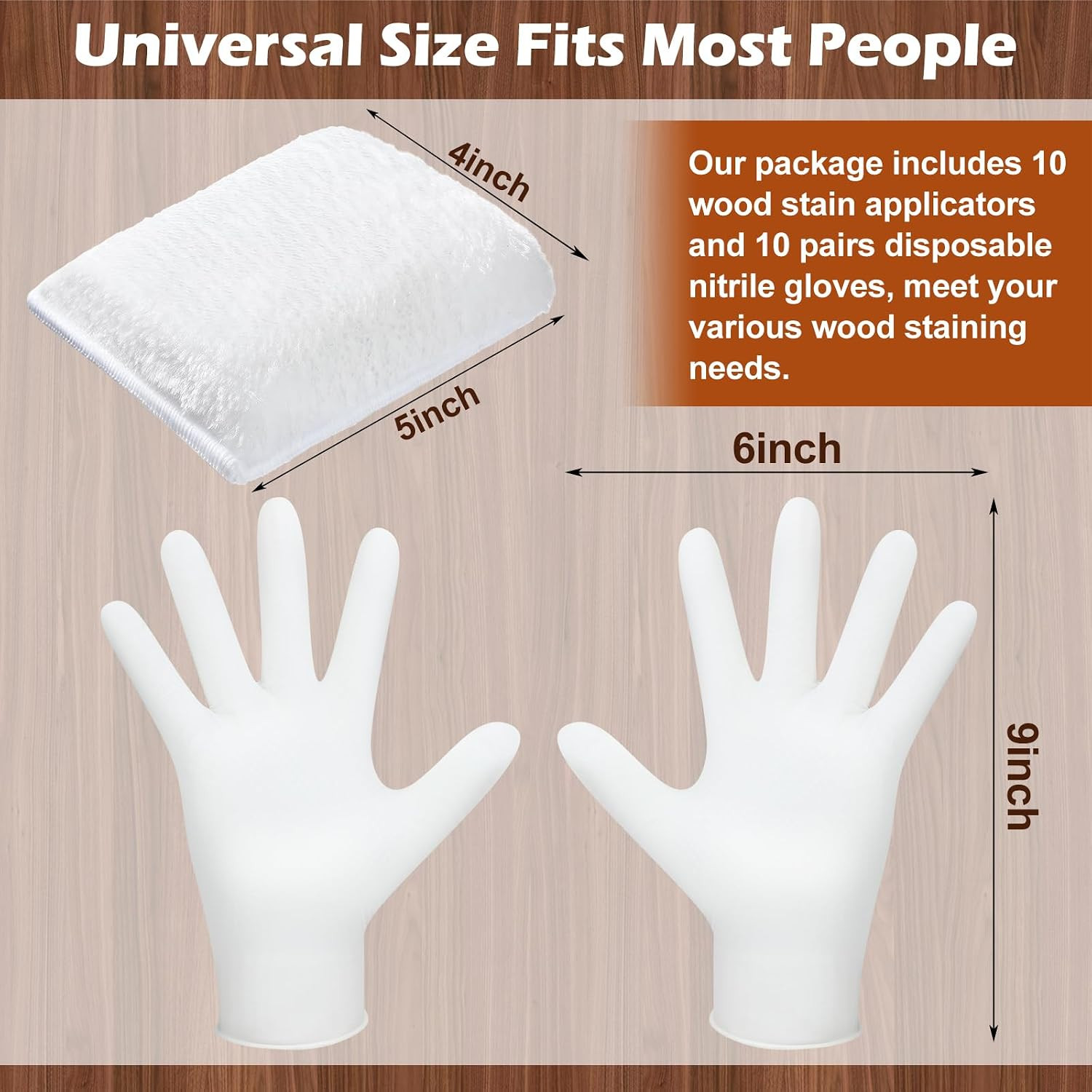 20 Pcs 5 X 4 in Faux Lambswool Stain Pad and 9 X 6 in Disposable Nitrile Gloves