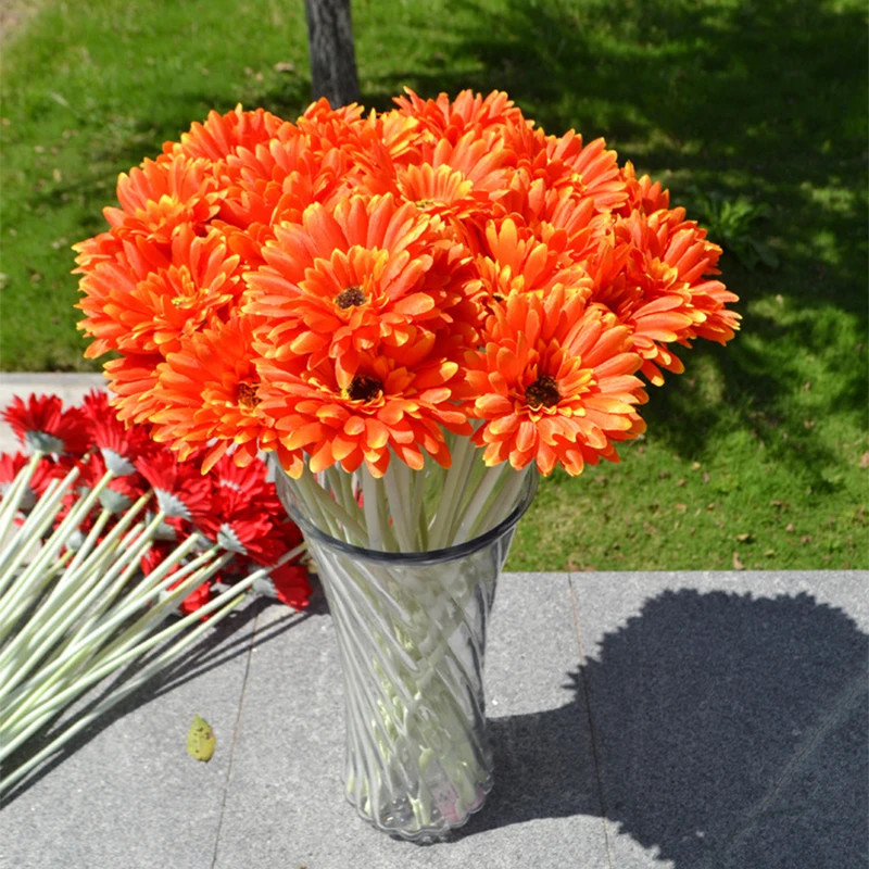 New 2/5pcs Artificial Flower 10cm Silk Daisy Coreopsis Gerbera Fake Flower Decor
