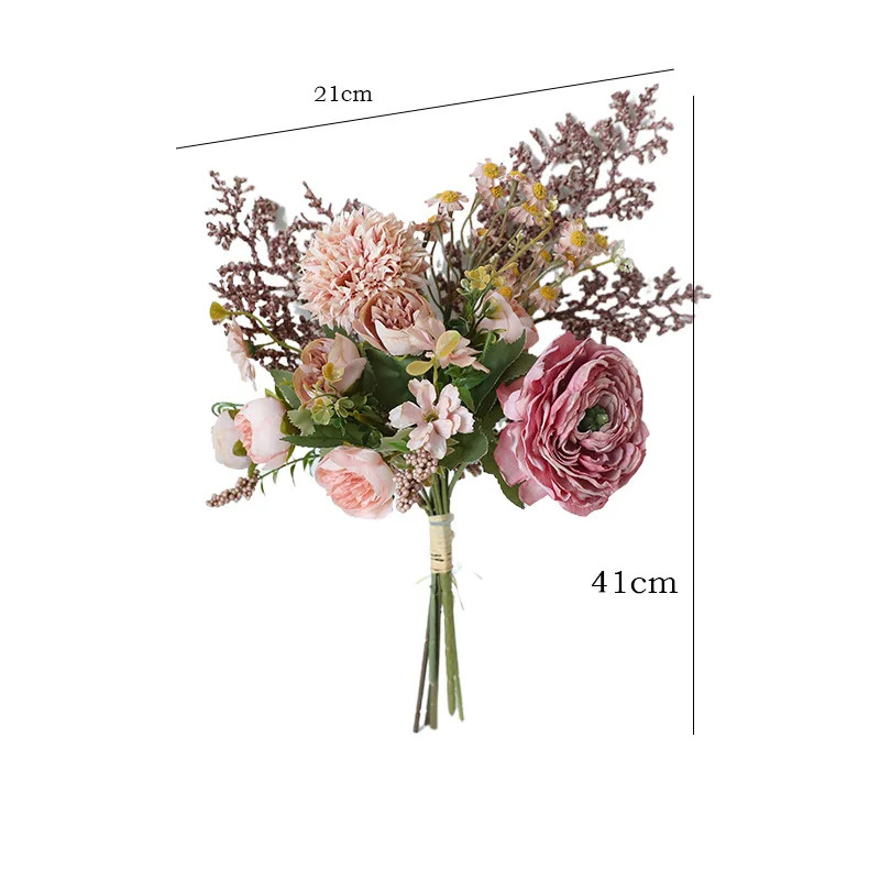 41CM Jiao Bian Lu Lian Qing Ren Cao Fake Flower Bouquet Retro Home Decoration Dr