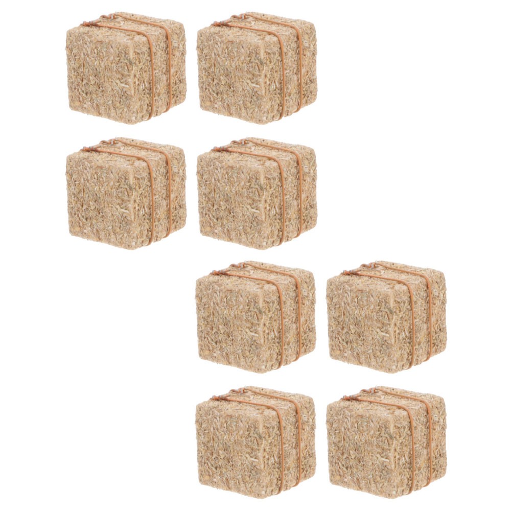 8 PCS Tabletop Straw Hay Farm Stack Models DIY Accessories Haystack Bales