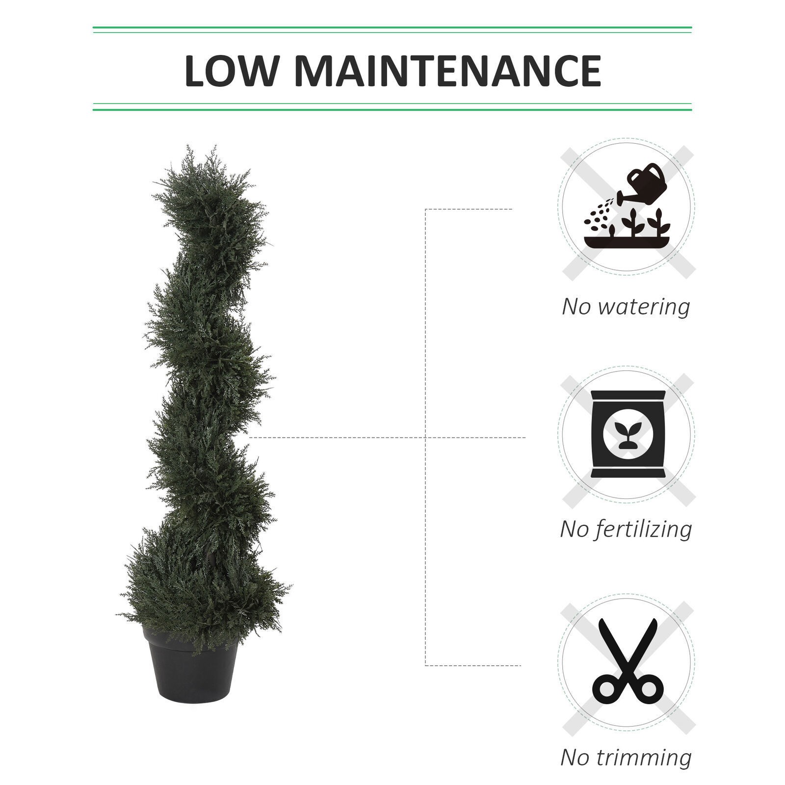 3FT Topiary Artificial Faux Cedar Tree Spiral Fake Plant for Indoor Outdoor