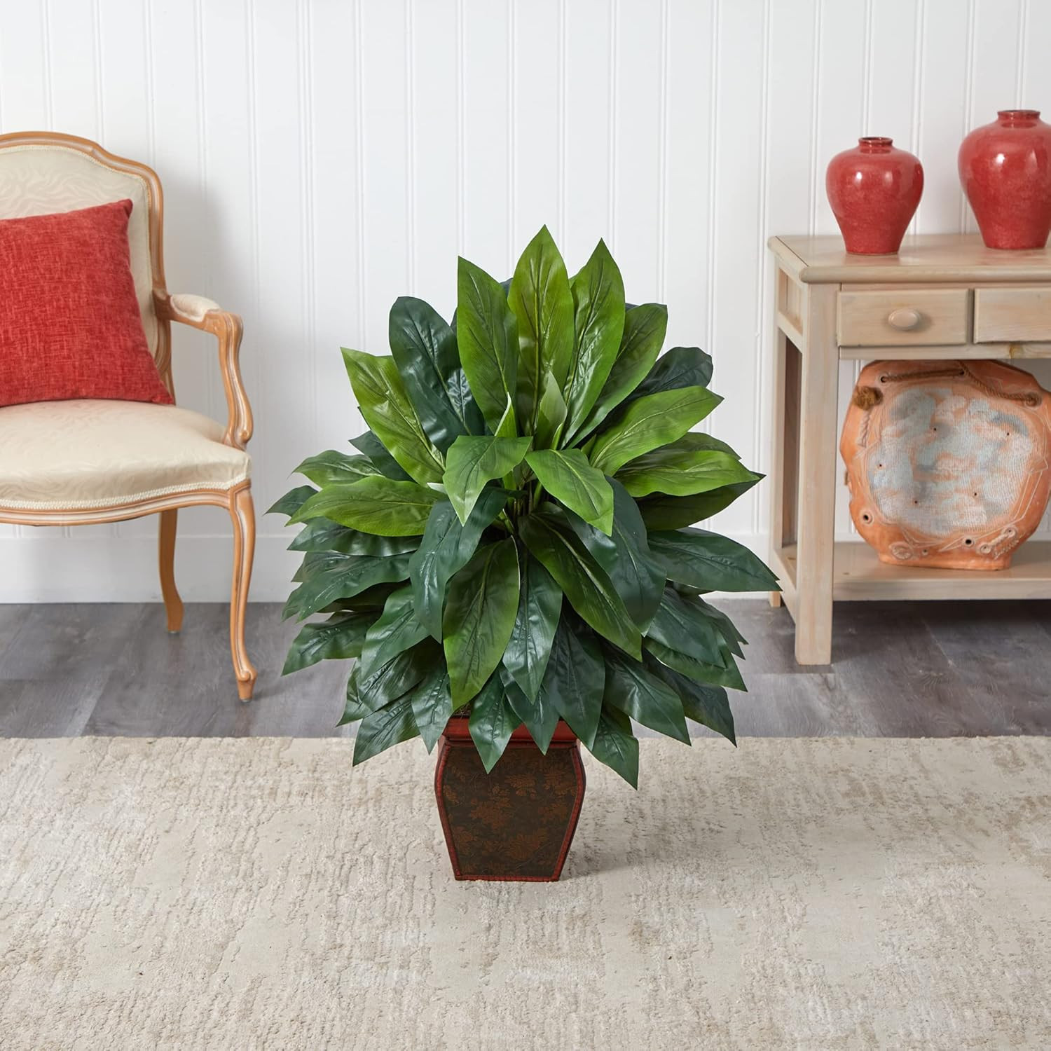 Elegant Cordyline Silk Plant in Decorative Vase – Perfect Home Decor Accent