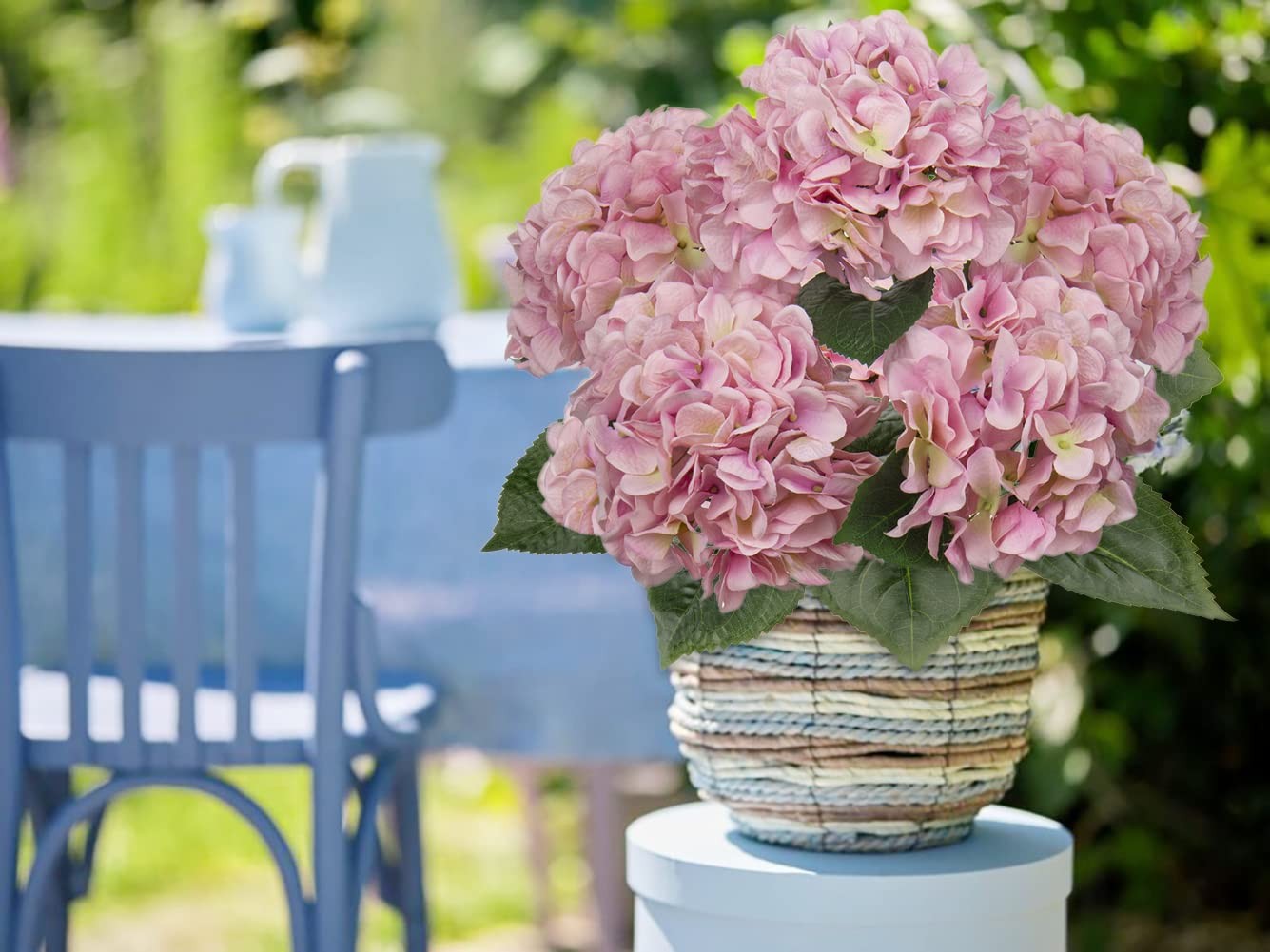 Pink Hydrangea Artificial Flowers Large Artificial Hydrangeas Silk Flowers fo