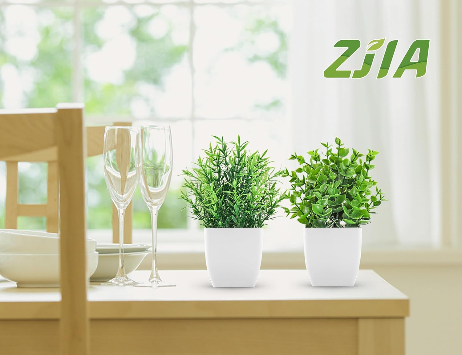 2 Pack Small Fake Plants Black Bathroom Accessories for Home Bedroom Bathroom