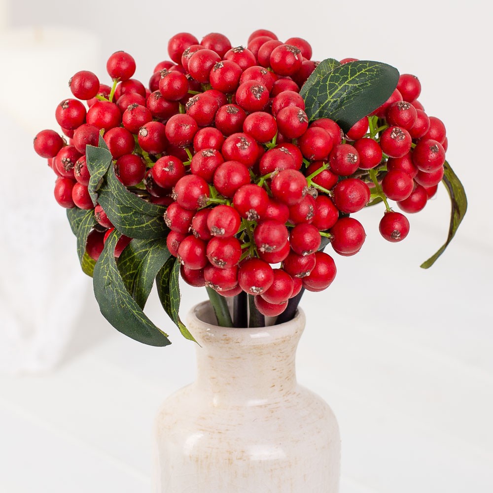 Factory Direct Craft Artificial Red Berry Floral Decor