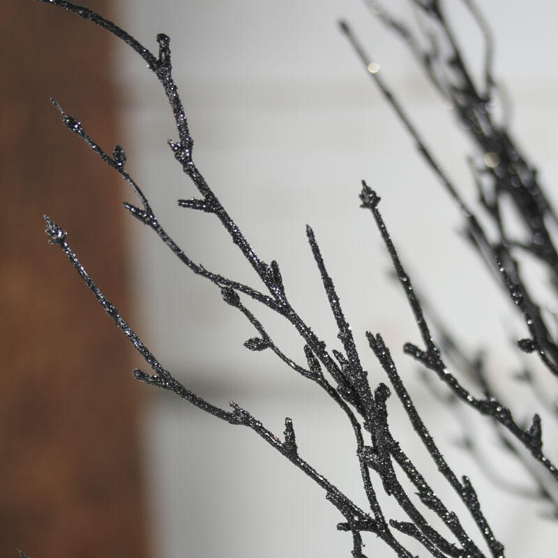 Package of 12 Black Glittery Artificial Twig 22″ Branches