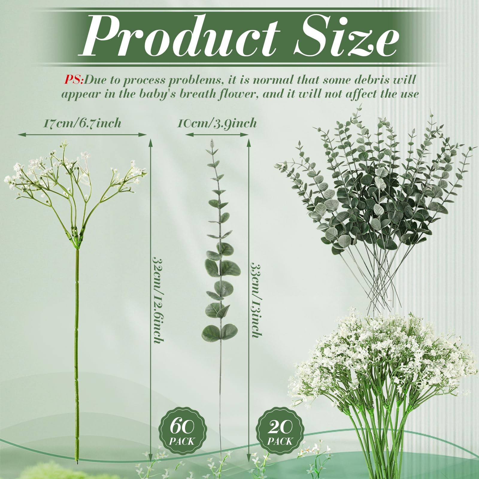 80 Pcs Babys Breath Artificial Flowers Bulk Babys Breath Flowers Gypsophila B…