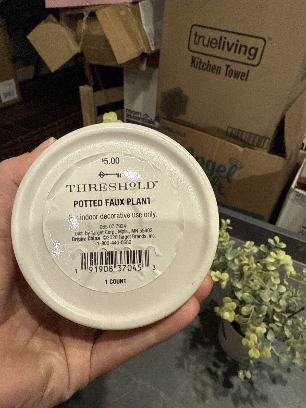 Threshold Potted Faux Boxwood Plant 4” NEW Mixed Green Leaves – Set Of 4