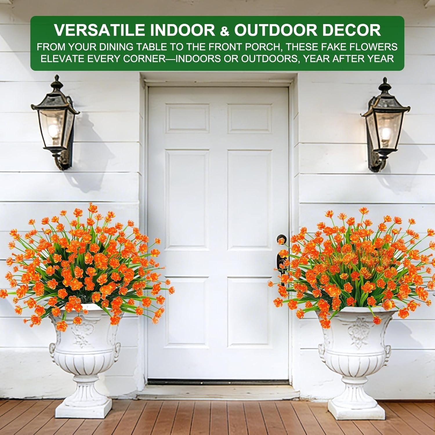 Vibrant 12 Bundles of UV Resistant Artificial Flowers for -Round Elegance