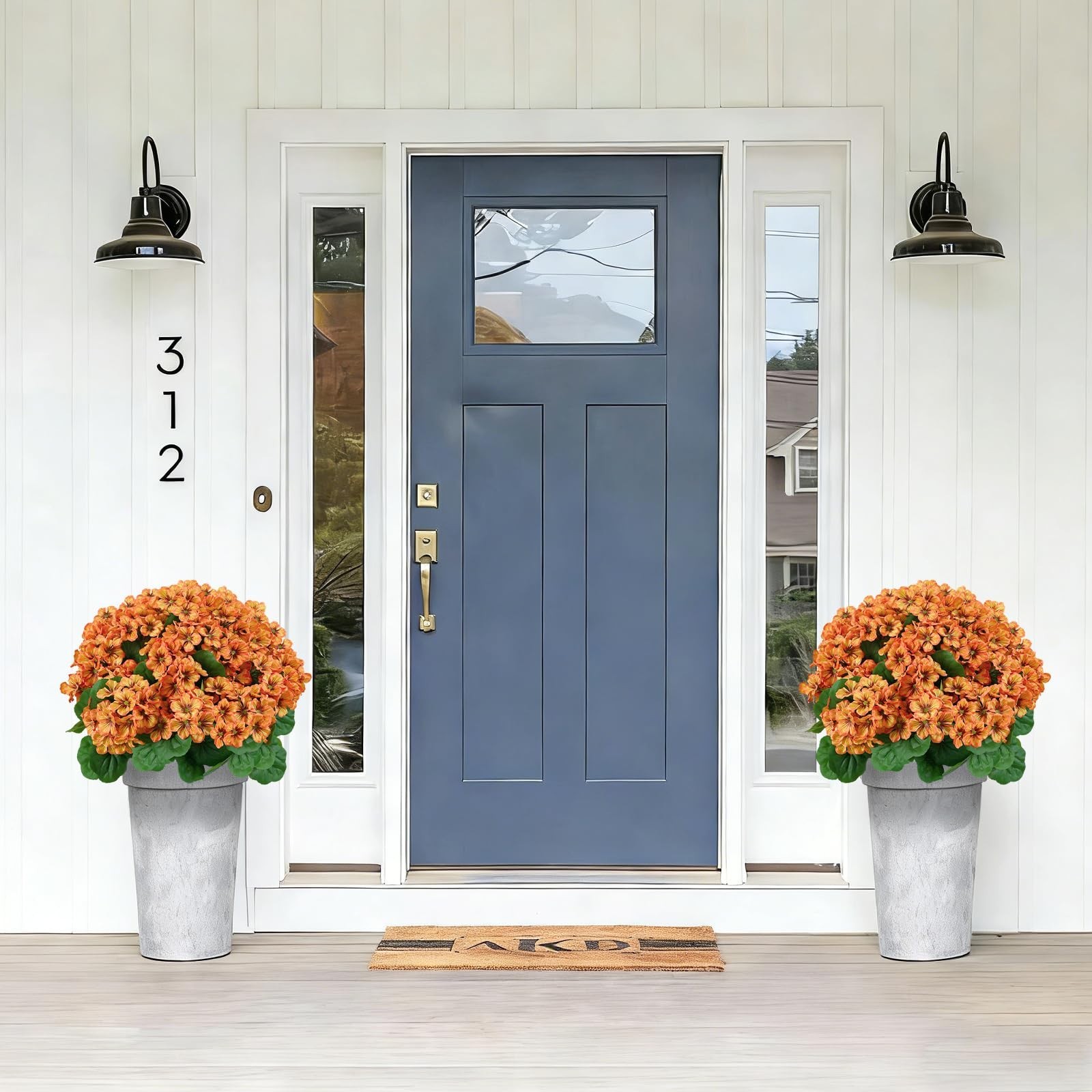 18″ Faux Geranium Flower Ball – UV Resistant Fall Decor for Porch, Garden & Than