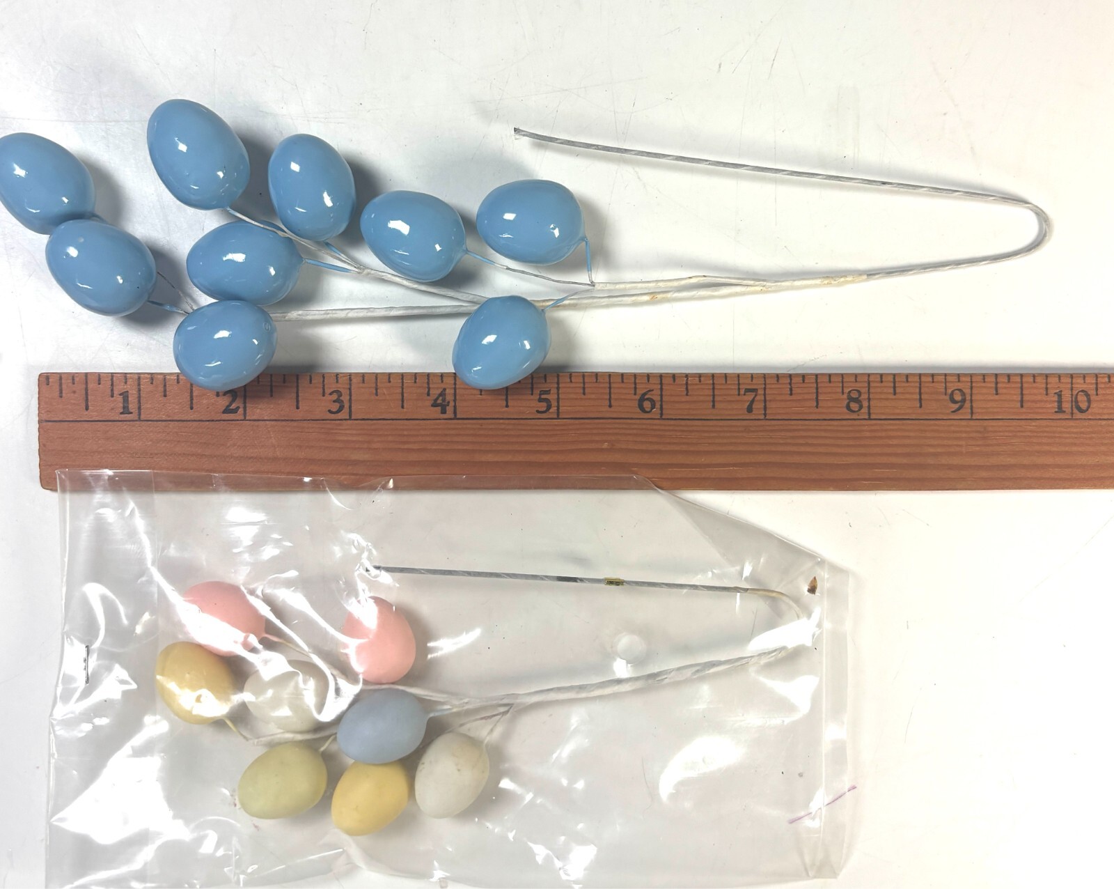 Easter Eggs on Picks Artificial Stems Decor Tree Branch Vintage Crafts