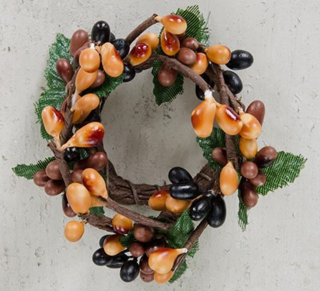 1″ Primitive Fall Mix Mini Pip Berry Candle Ring