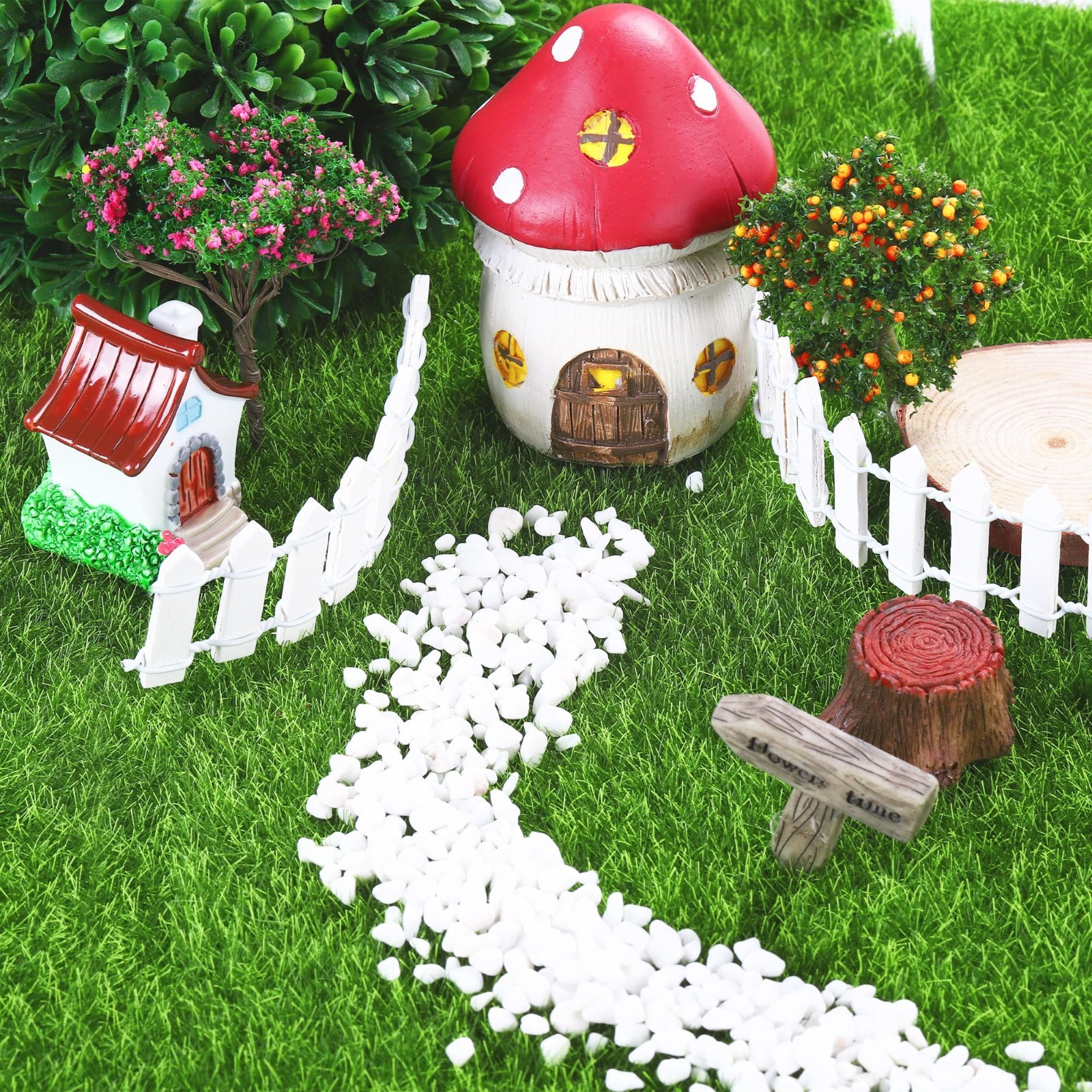 24 Pieces Artificial Grass for Crafts – 6×6 Inch Fake Turf for Fairy Garden, Dol