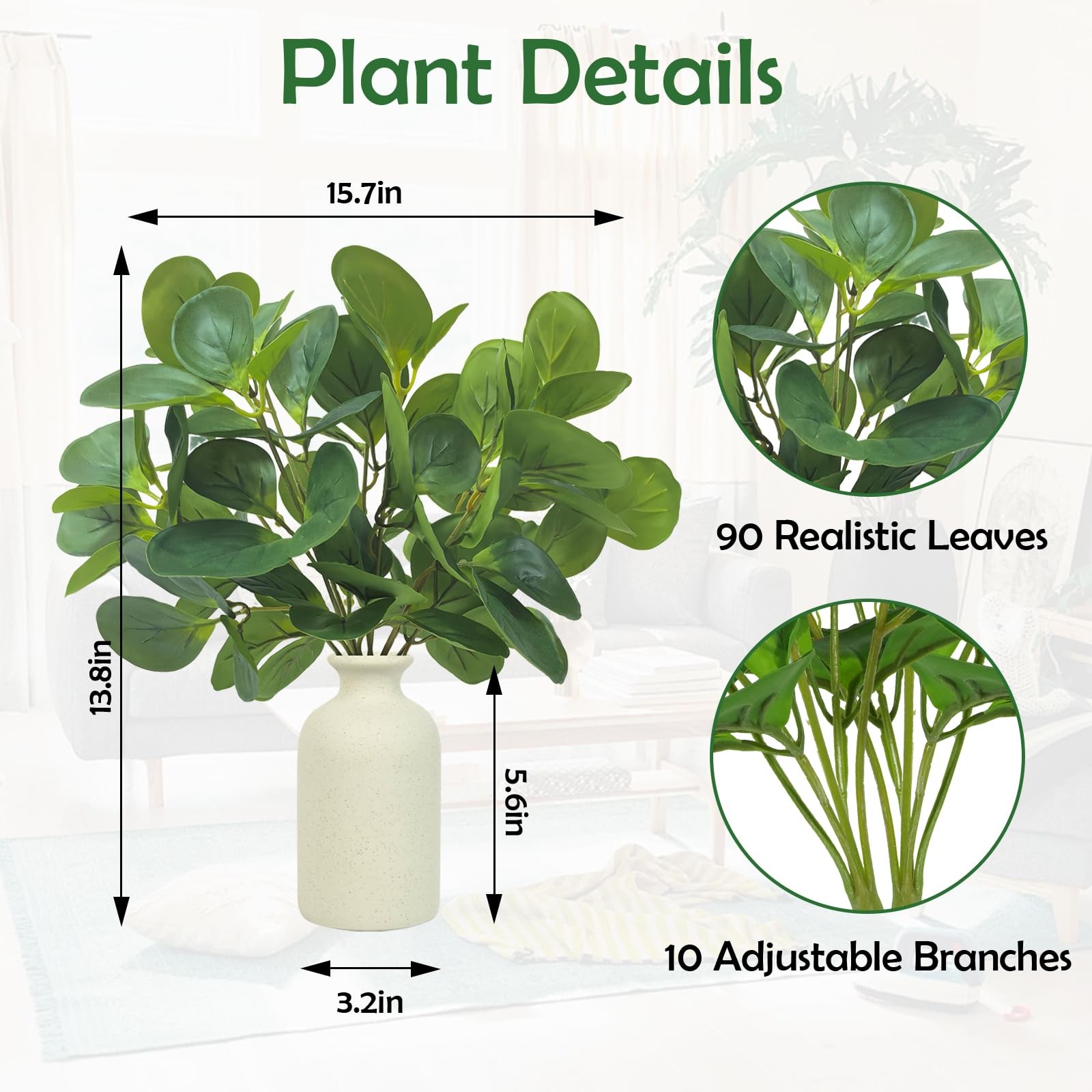 Small Fake Plant in Ceramic Pot, Eucalyptus Potted Artificial Plants Indoor 1…