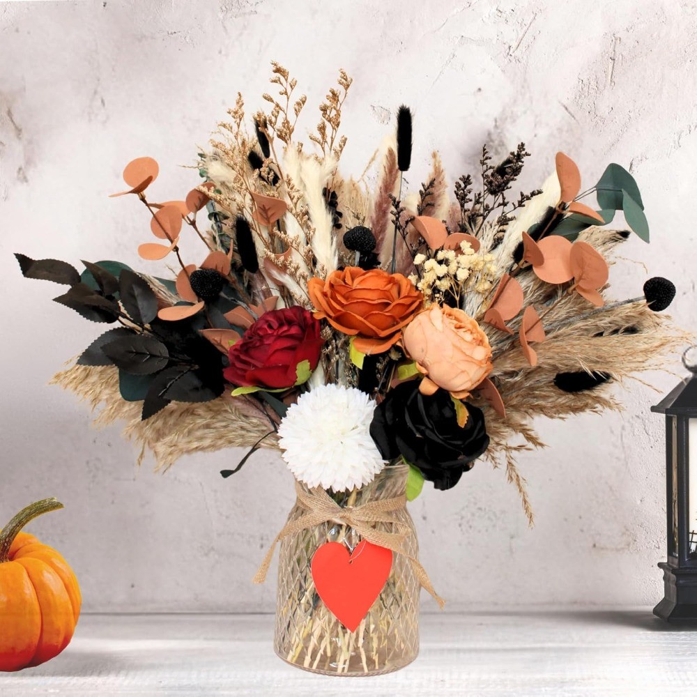 Luxury Pampas Grass Floral Arrangement with Vase Boho Centerpiece Decor
