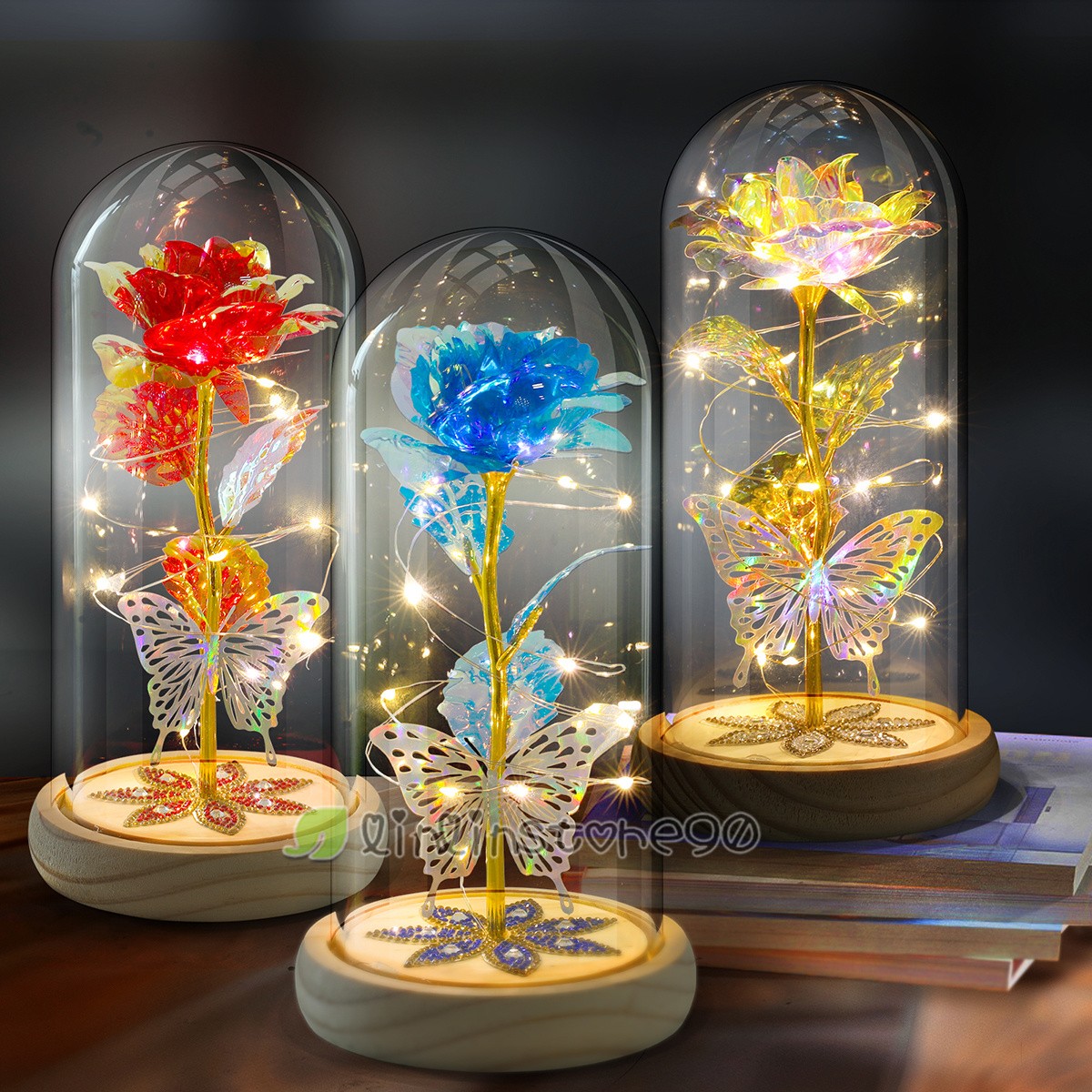 Christmas Rose Gift for Women Mon – Flower LED Light in Glass Gifts for Birthday