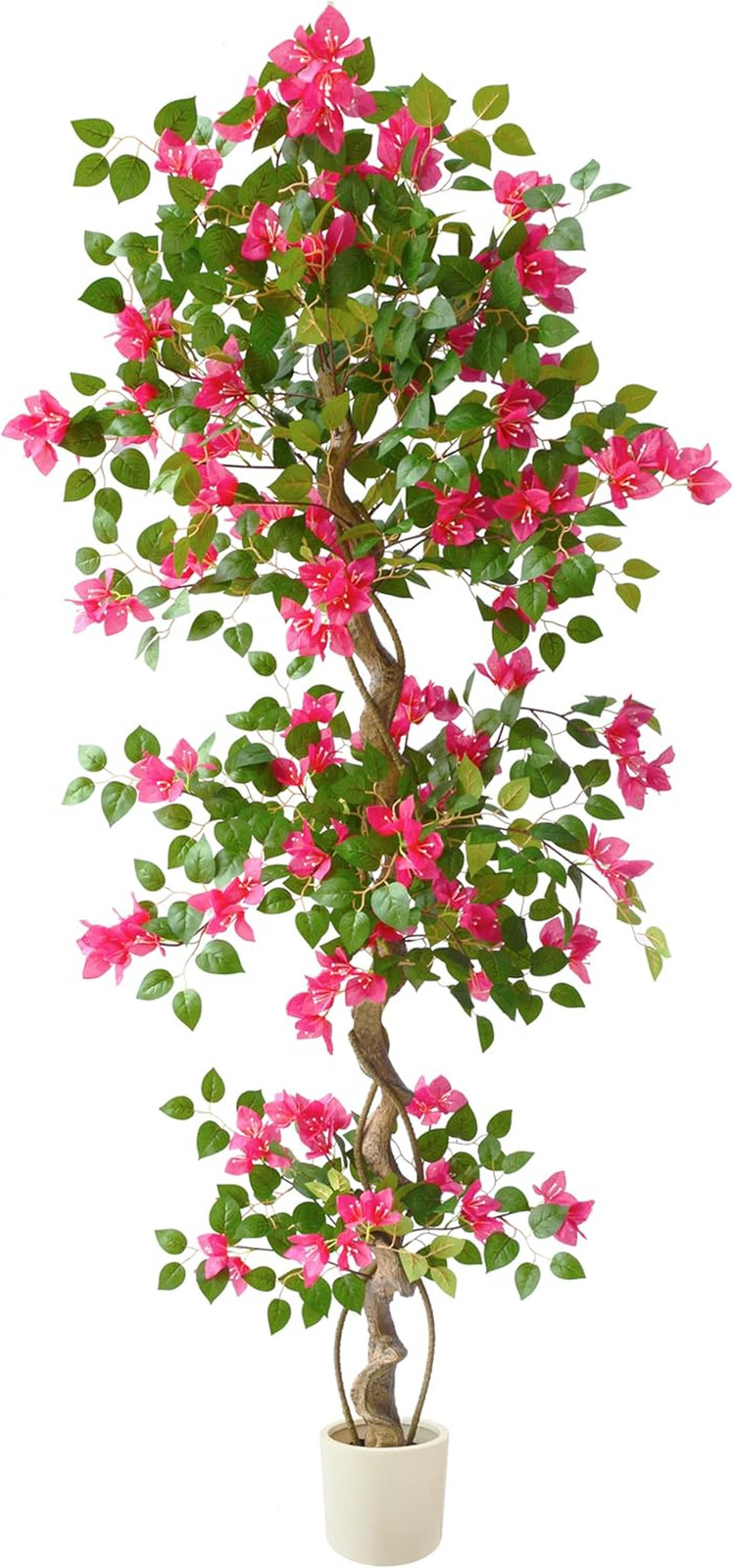 6Ft Faux Bougainvillea Tree in White Planter for Home & Wedding Décor