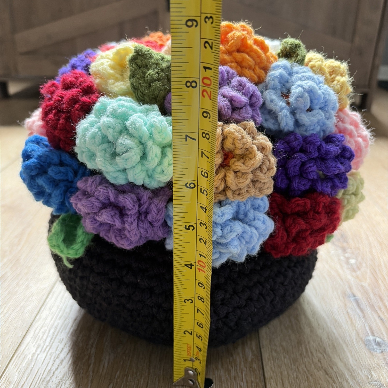 Crochet Hanging Flower Basket Handmade Home Decoration Gift Pink Purple Yellow