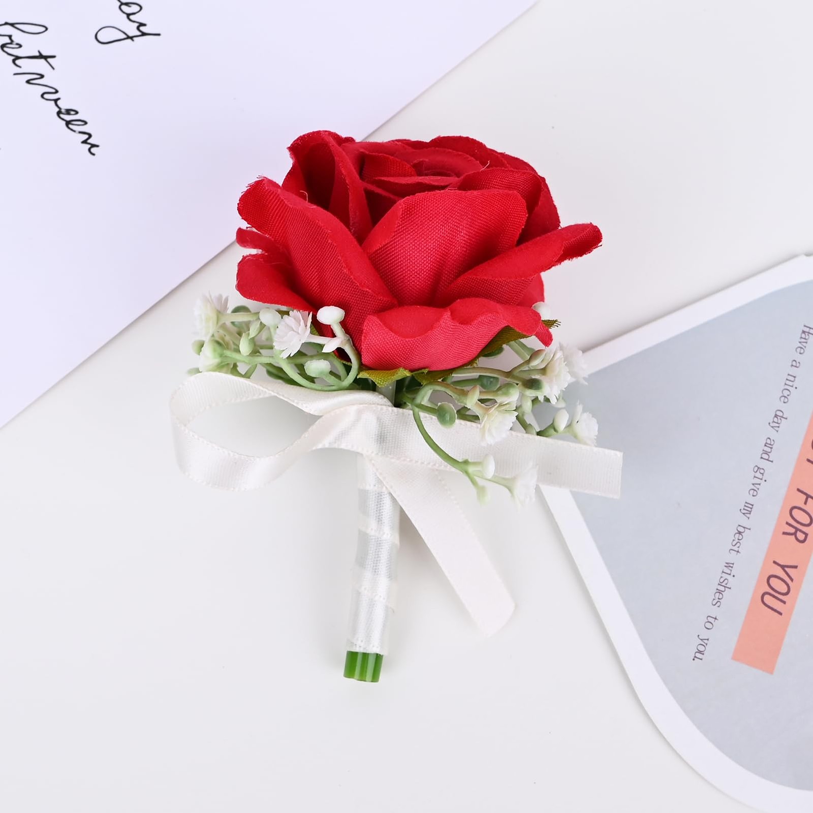 2 Pieces Party Prom Homecoming Artificial Rose Wrist Corsage and Boutonniere …