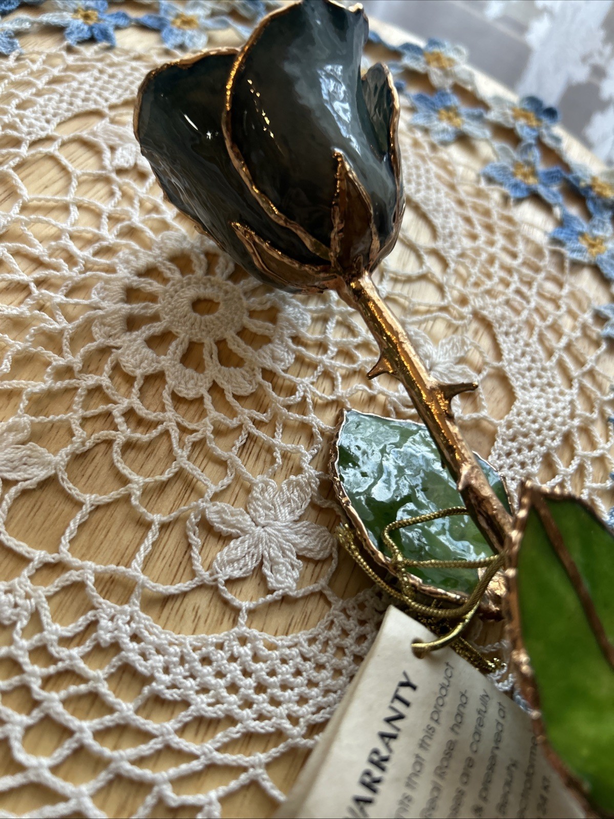 A Real Genuine Rose Trimmed in 24kt Gold 11”Timeless Rose, See Pics for details