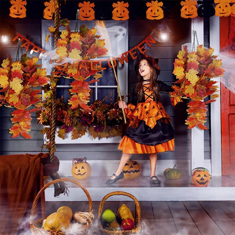 Artificial Maple Leaf Garland 75CM Autumn Leaves Vine Fake Plants for Home Decor