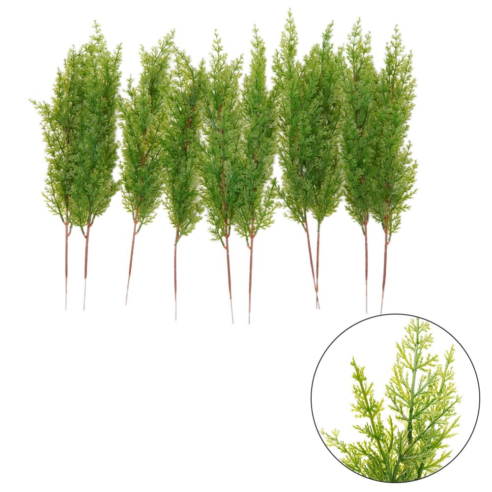 Artificial Pine Cypress Leaves Branch Simulation Green Plant Home Office Decor