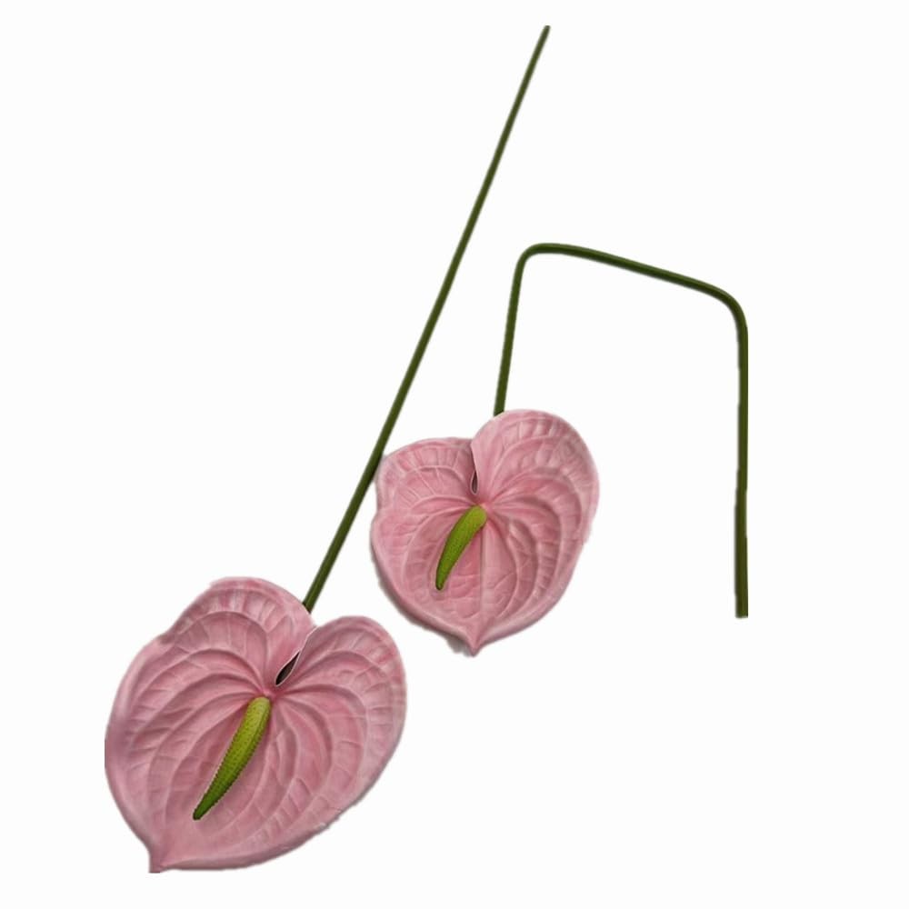8pcs Pink Anthurium Artificial Flowers Lifelike Flower 5.5″ Head for Table Ce…