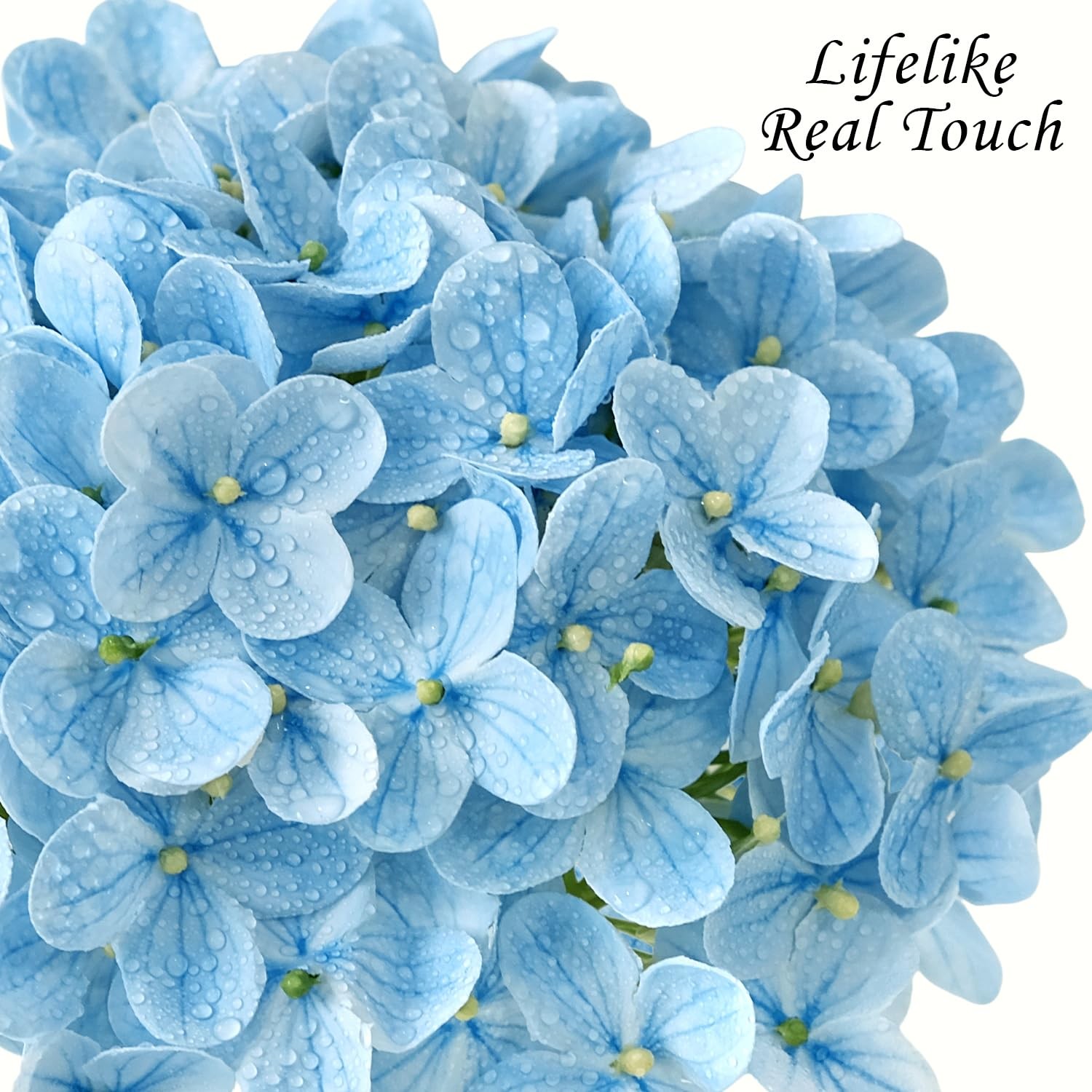 4Pcs Hydrangea Artificial Flowers, 20″ Lifelike Latex Silk Real Touch Faux Hy…