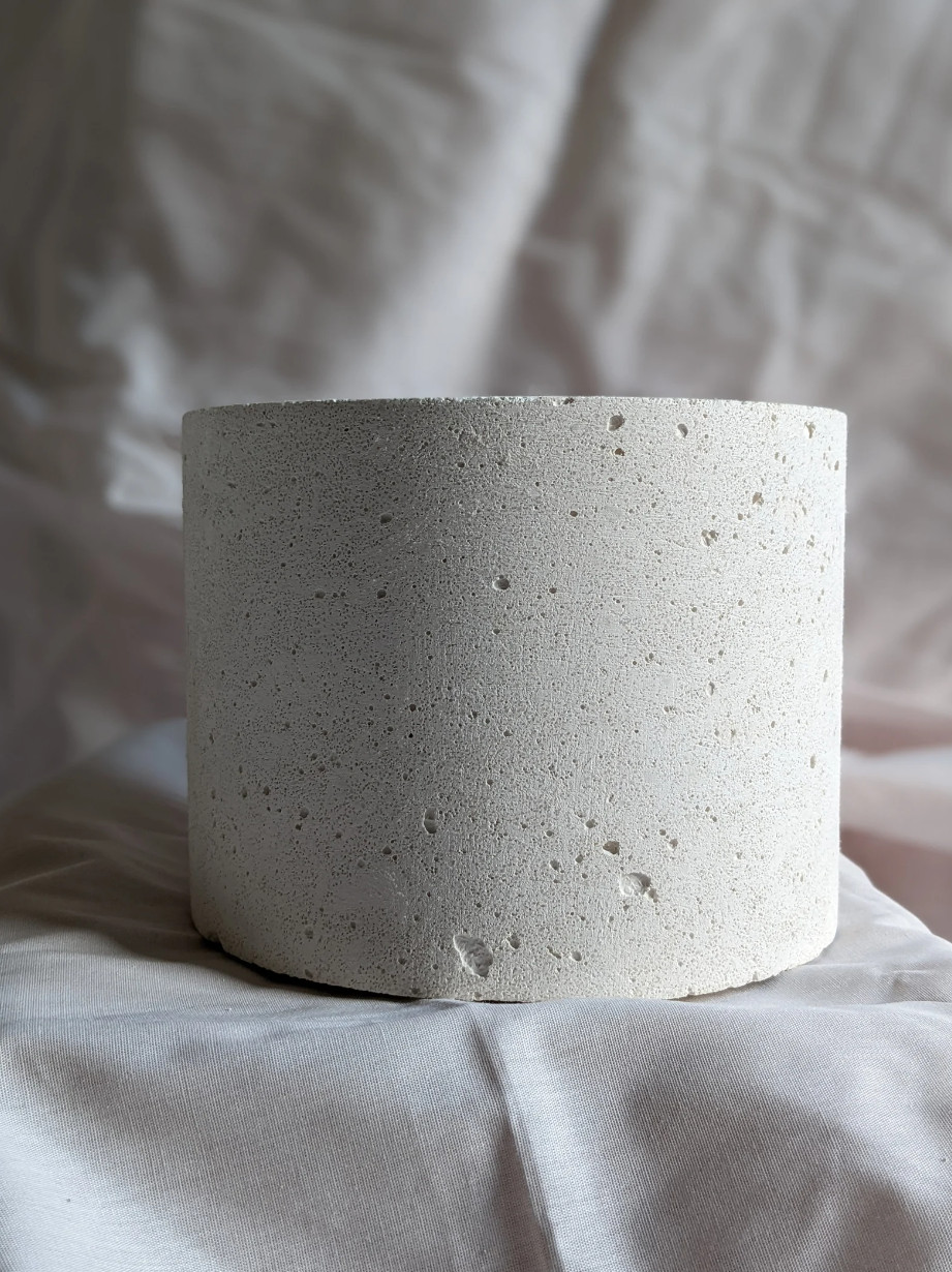 White Minimalist Concrete Planter With Drainage Hole – Natural, Gift, Home Decor