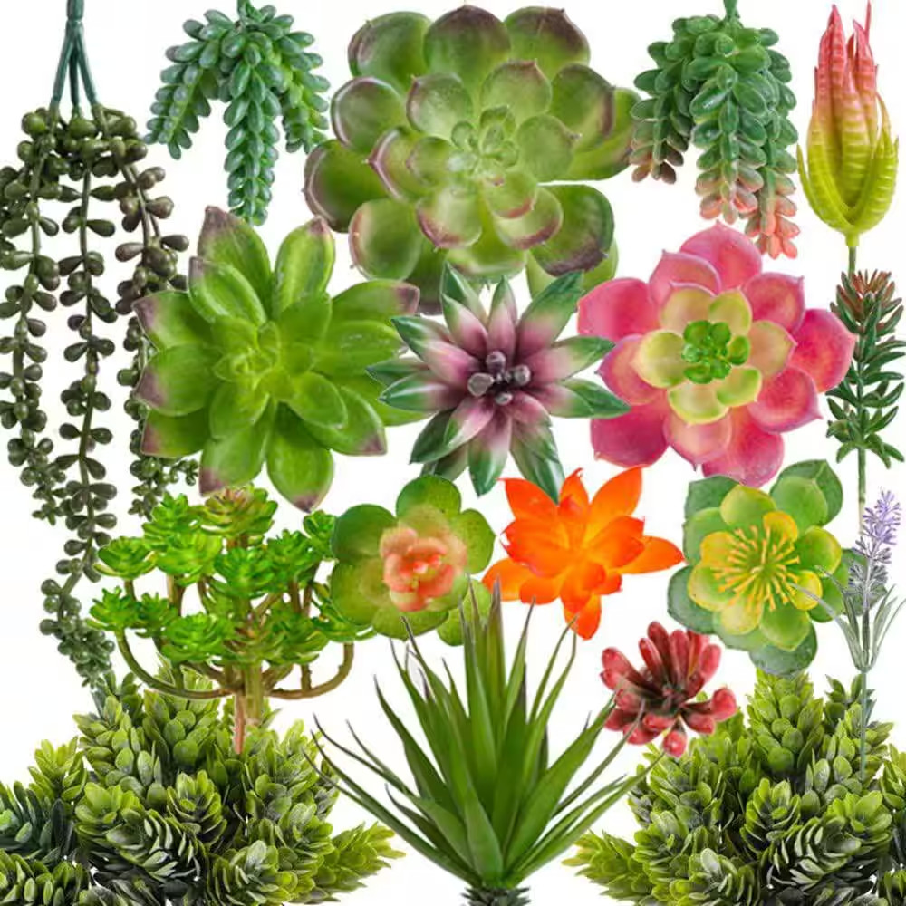 18 Pack 3 In. Green Indoor Artificial Succulents Realistic Textured Fake Plants