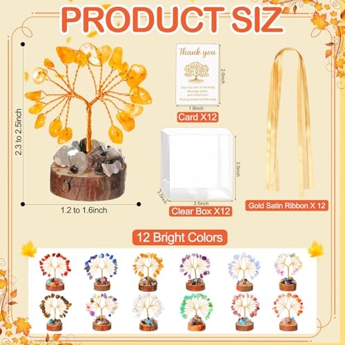 Sets Mini Crystal Tree Return Gifts for Women Sister 3.54 Inch Box 12 Colorful