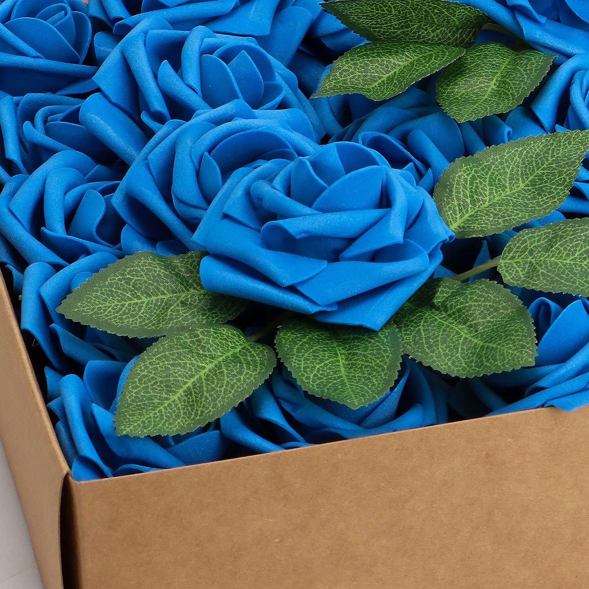 25/50pcs Artificial Flowers Real Looking Foam Rose Decoration DIY for Wedding US