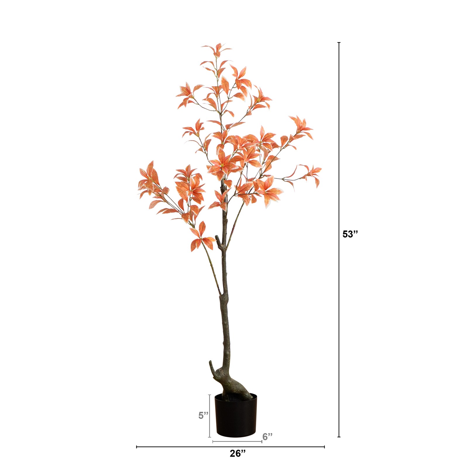 Nearly Natural 4.5ft Autumn Pieris Artificial Fall Tree in Orange