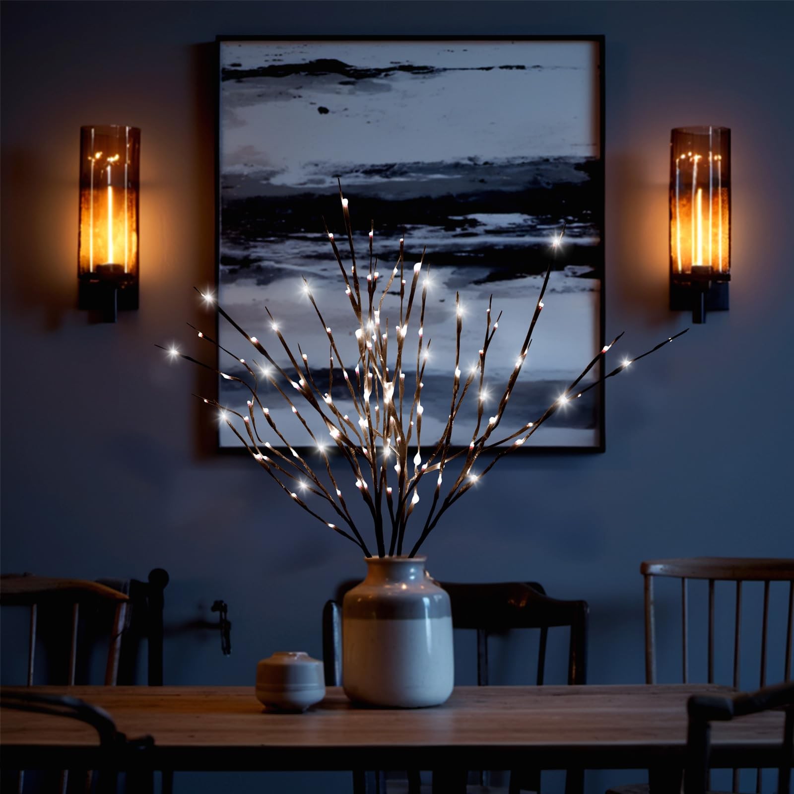 3PCS Lighted Branches Lights with Timer Battery Operated, 30 INCH Artificial …