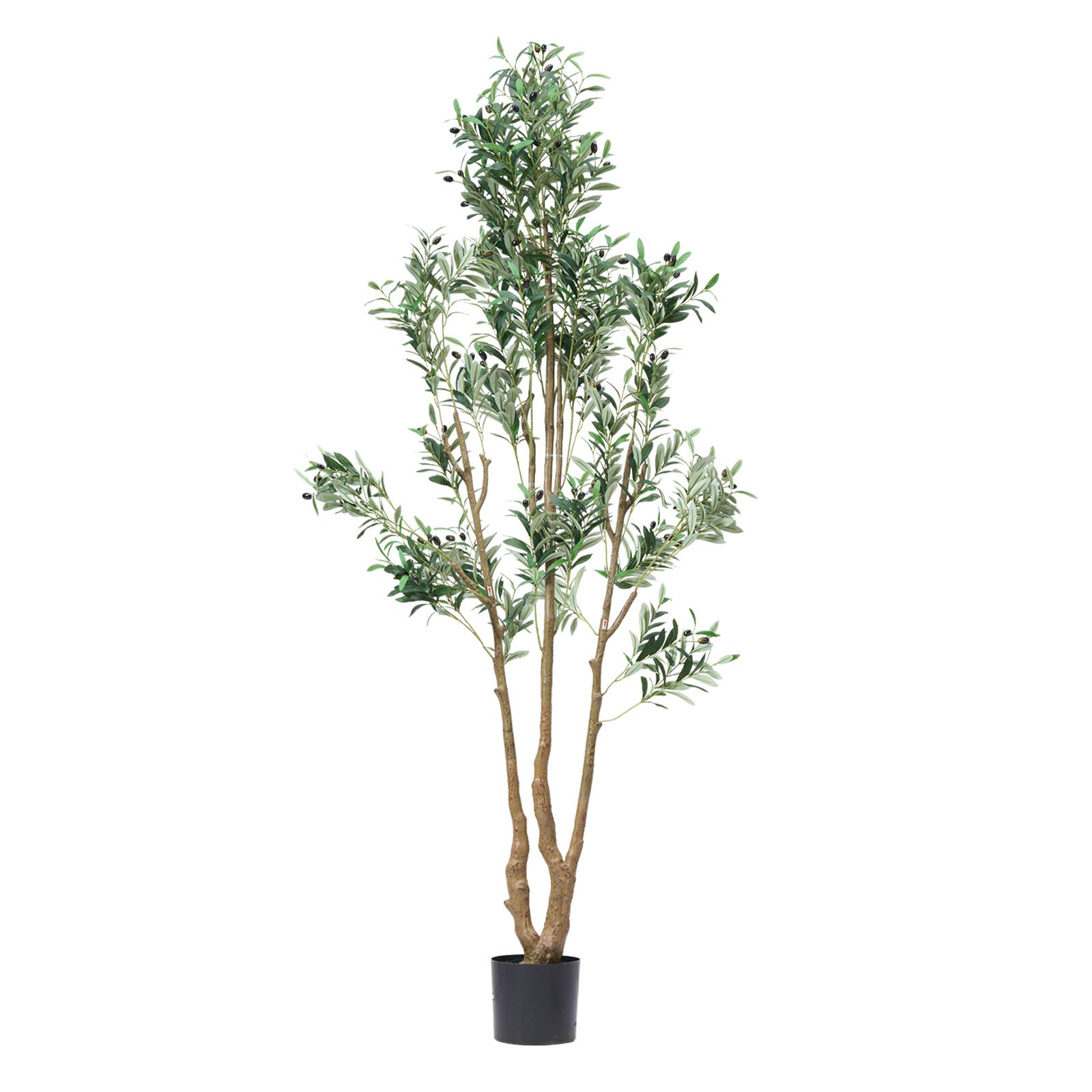 VEVOR 7FT Artificial Olive Tree Tall Fake Plant with Black Pot Home Office Use