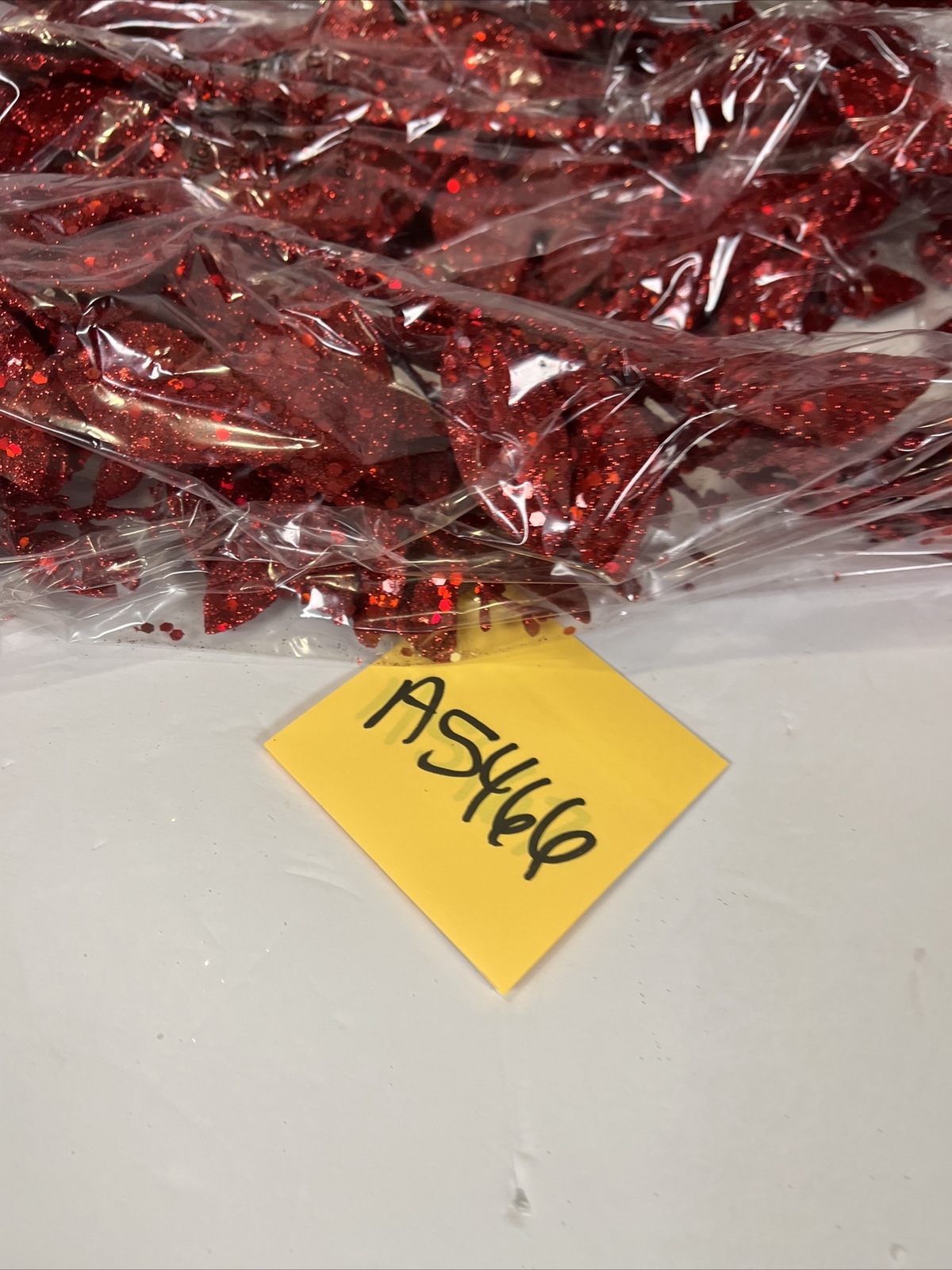 Set of 2 Red 4′ Shimmering Leaf Garlands Glitter Valerie Parr Hill