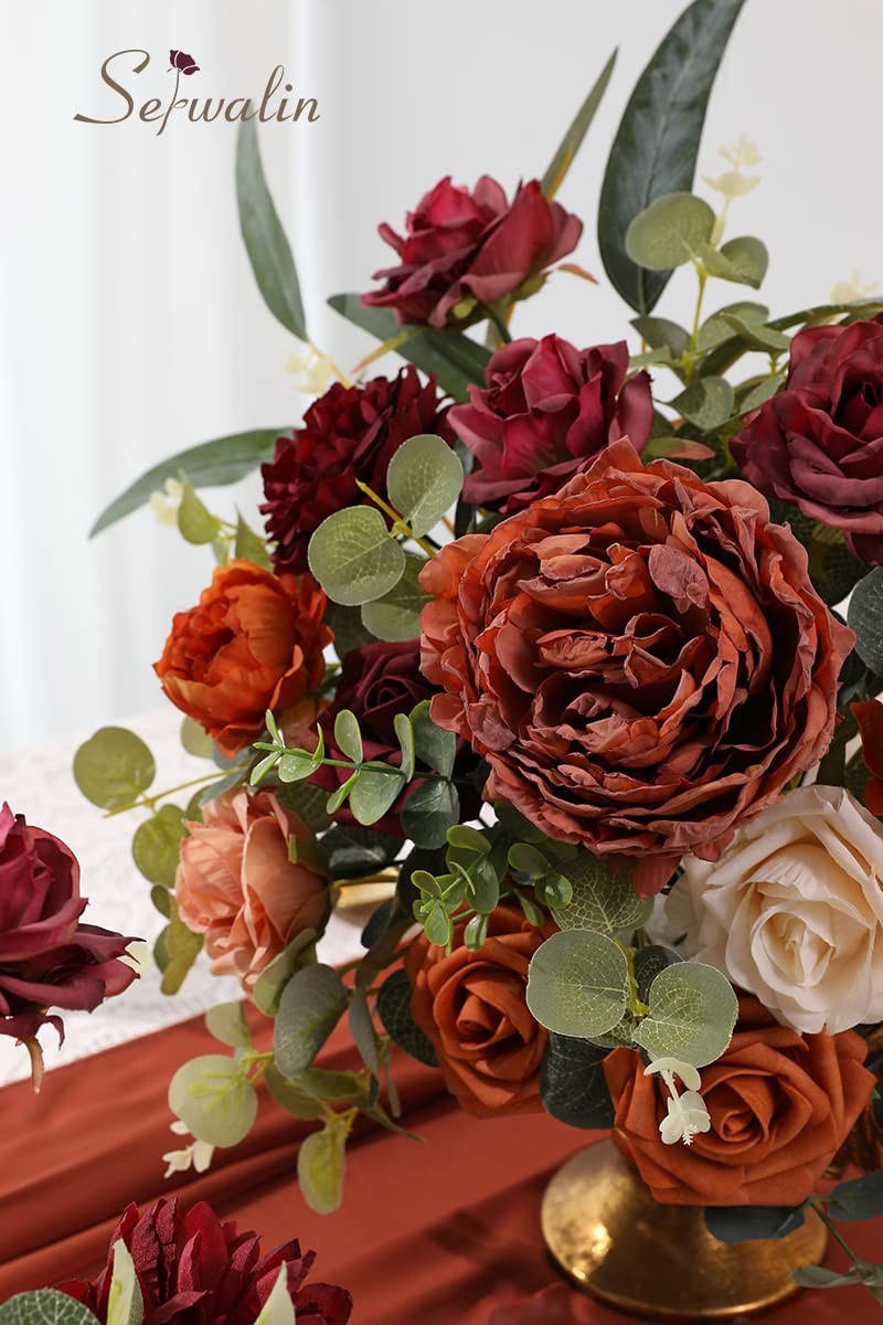 Orange Marigold Artificial Fall Flowers Fake DIY Wedding Bridal Bouquet Decor