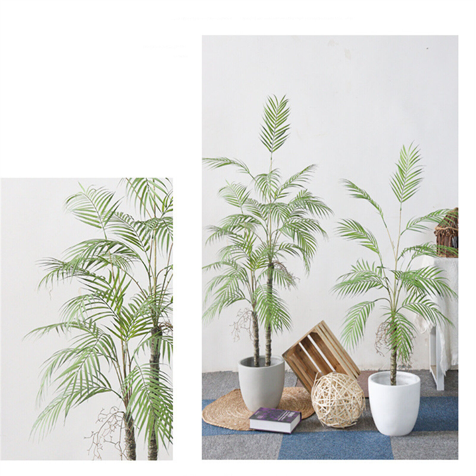 4ft/5ft Artificial Golden Cane Palm Tree Faux Plant Indoor Outdoor Home Decor
