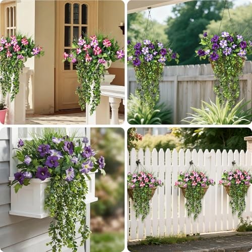 4 Pcs Artificial Hanging Plants 30 Inch UV Resistant Faux Vines for Indoor Decor