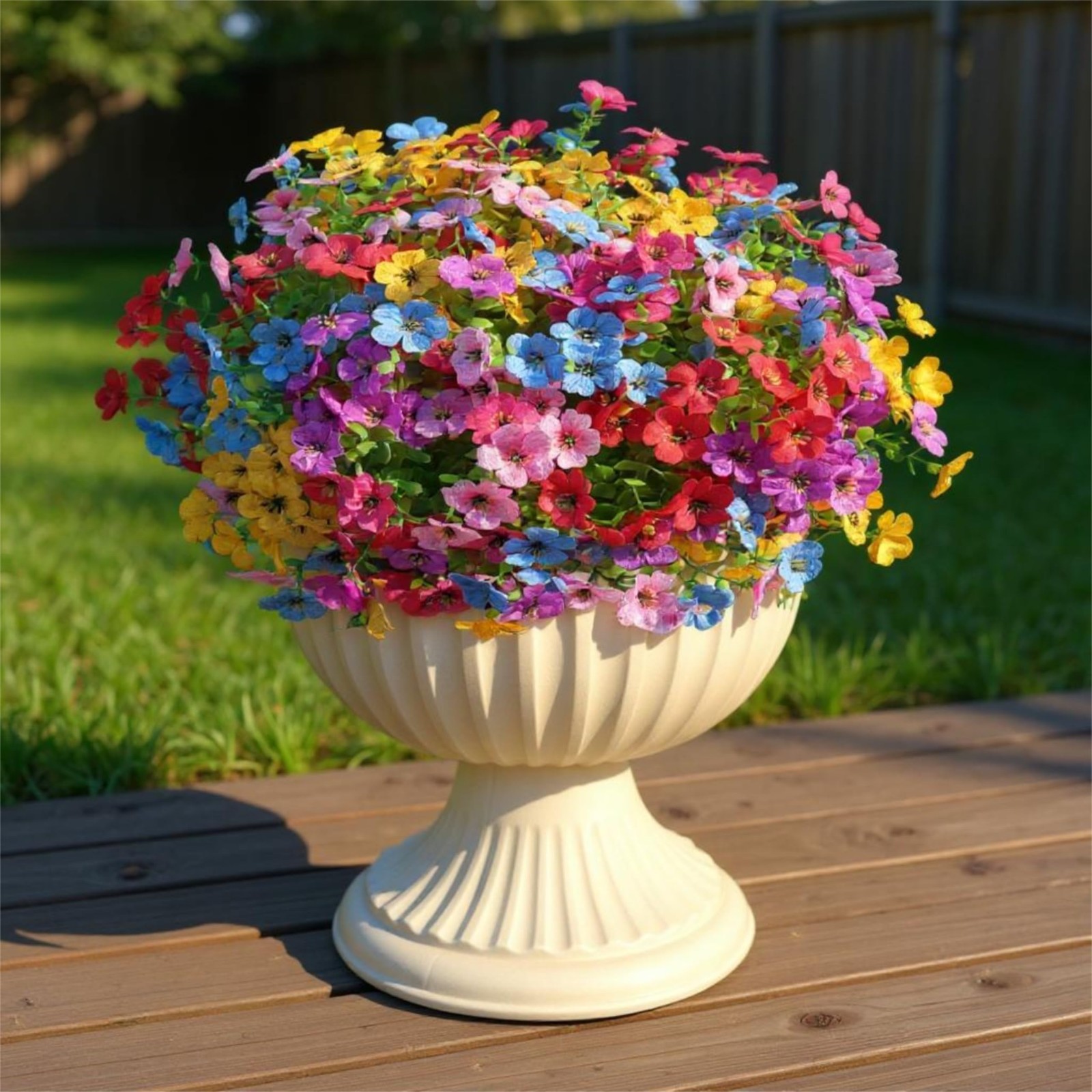 12 Pcs Summer Outdoor Artificial Flowers Mix 6 Colors Fake Daisy Plants