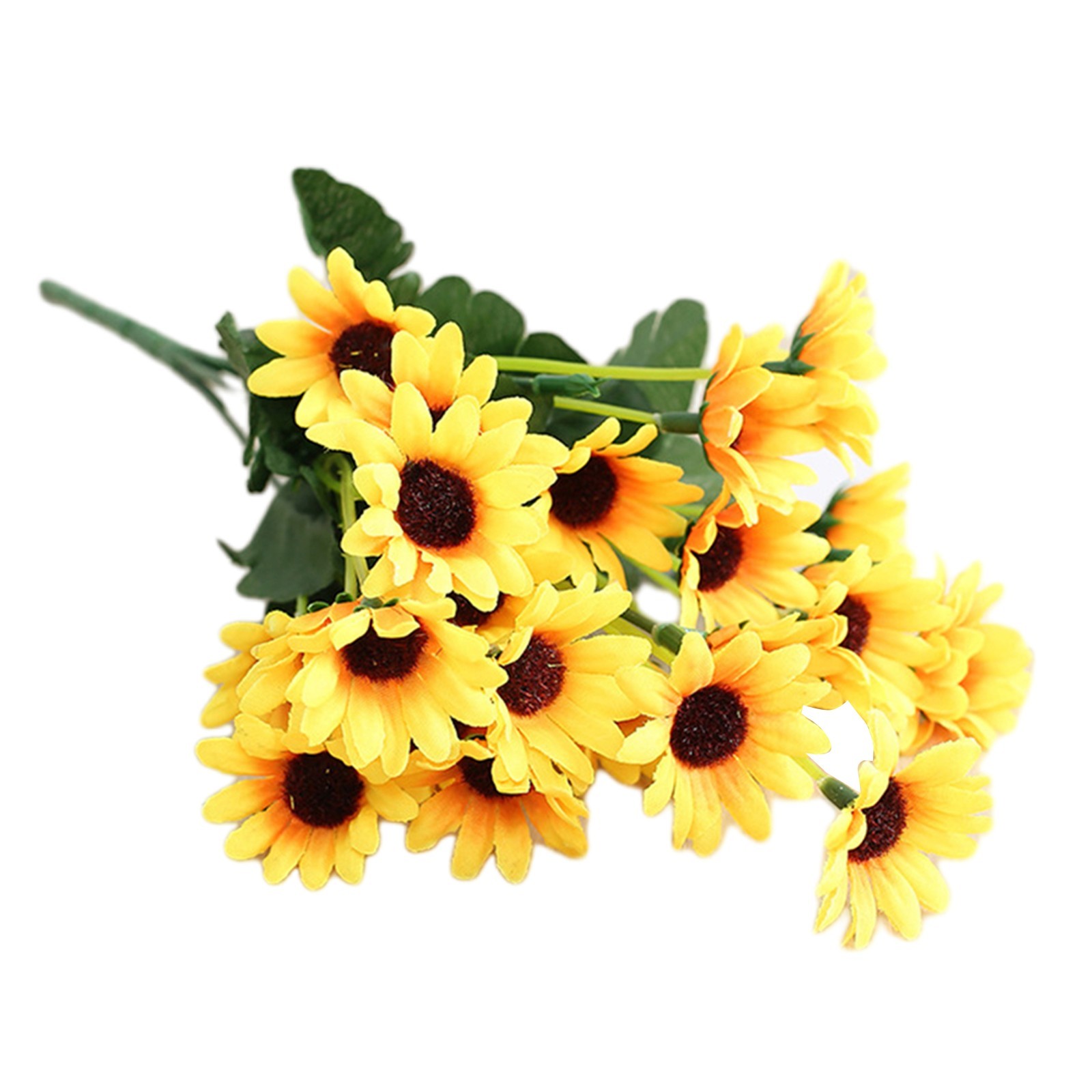 Fake Sunflower Bouquet Wedding Party Decor 24 Heads Artificial Flowers