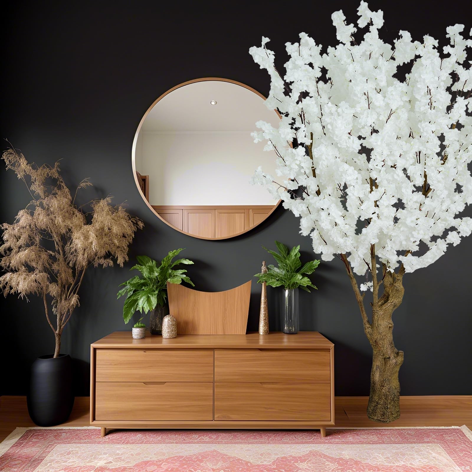 7FT Artificial Cherry Blossom Tree, White Faux Flower Tree for Home, Office, …