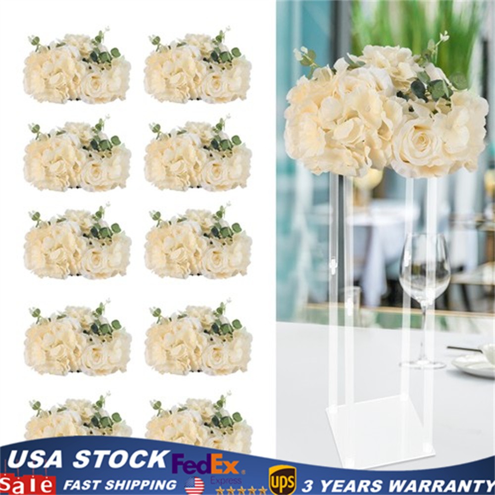 Flower Ball Centerpieces for Table 10 Pcs Fake Plastic Rose Centerpiece Flowers