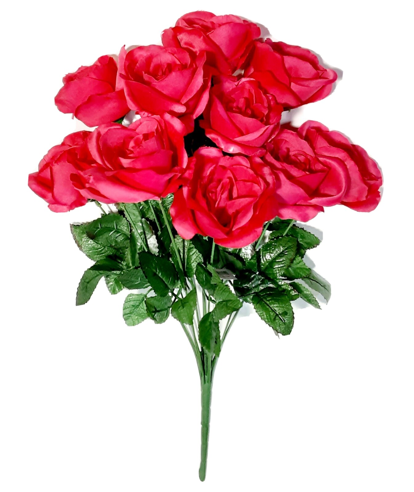 Hot Pink 12-4″ Rose 21″ Bush Silk Flower Home Wedding In/Outdoor Decor Craft US