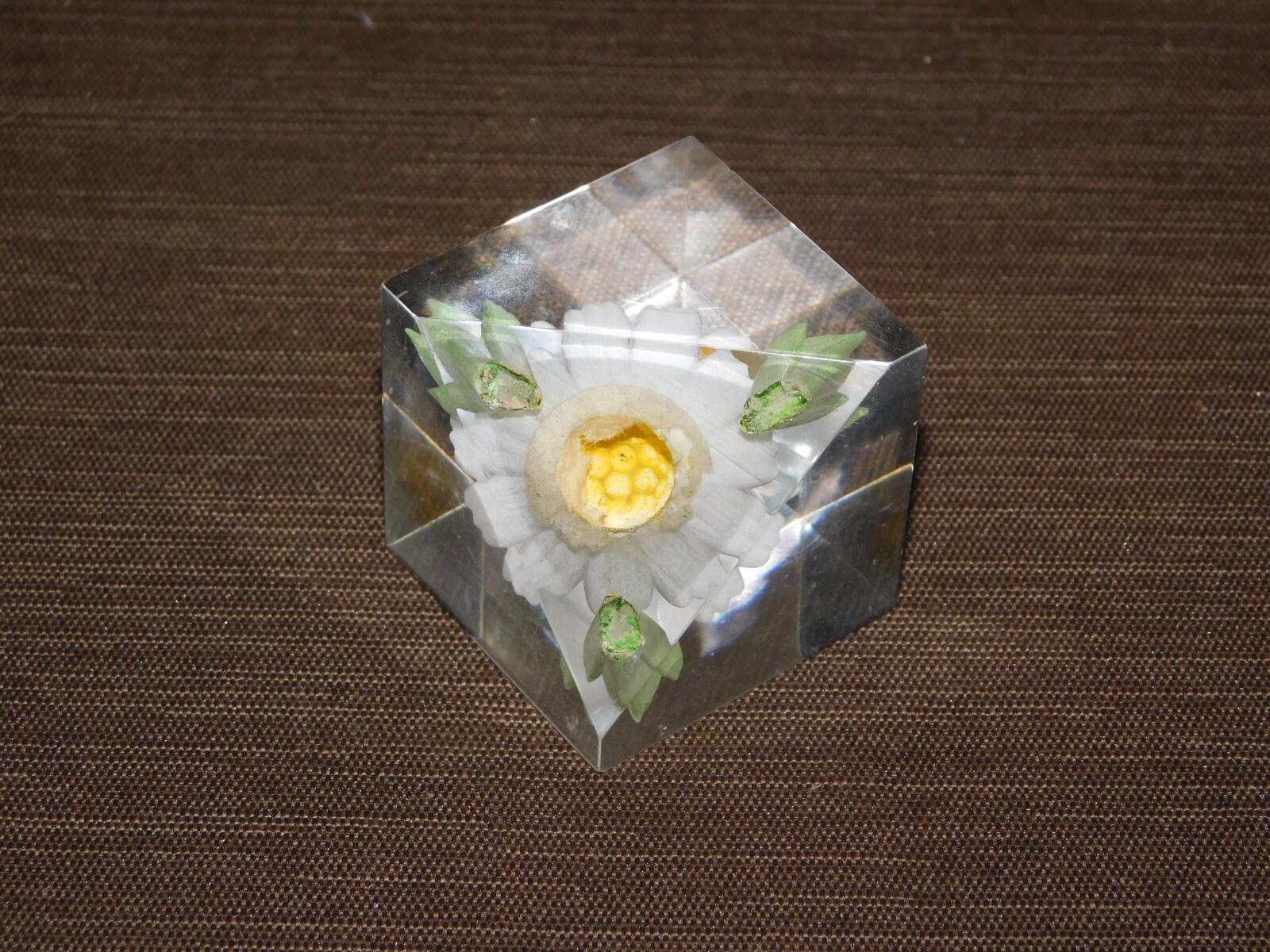 VINTAGE DAISY FLOWER IN PLASTIC 1 1/2″ X 1 1/2″